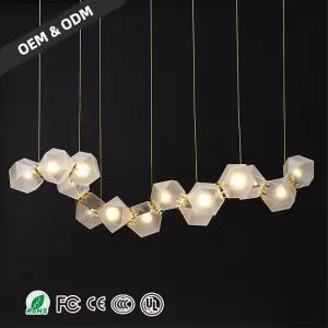 Modern Glass Ball LED Chandelier Nordic Home Club Front Desk Hanging Light Office Restaurant Ceiling Chandelier