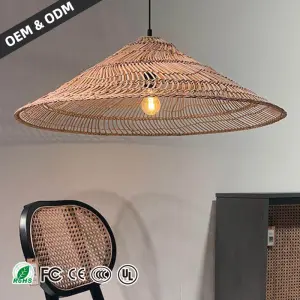 Vintage Rattan Lamp Chinese Style Handmade Pendant Lights Restaurant Dining Room Kitchen Light Fixture Shop Room Chandelier