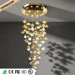Dining Room Chandeliers Modern Villa Dining Table Island Pendant Lamp Creative Glass Flower Hanging Lamp