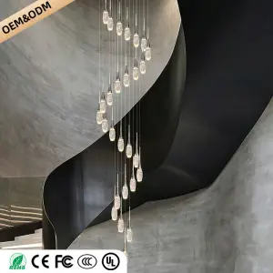 Modern Staircase Pendant Light Luxury Villa Attic Restaurant Suspended Ceiling Ceiling Light Designer Crystal Pendant Light