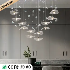 Restaurant Pendant Light Modern Luxury Dining Table bar Counter Kitchen Lotus Leaf Design Artistic Pendant Light Above