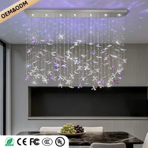 Chandelier Over the Dining Table Kitchen Island Pendant Light Dining Room Butterfly Design Chandelier Crystal Hanging Lamp
