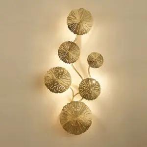 Modern Led Wall Lamp Living Room Bedroom Bedside Aisle Home Decor Indoor Sconce Lighting Lotus Leaf Art Indoor Wall Lamp