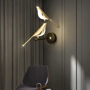 Nordic Style LED Wall Lamp for Home Indoor Living Room Bedroom & Corridor Iron Body Remote Control Art Lighting Decorative