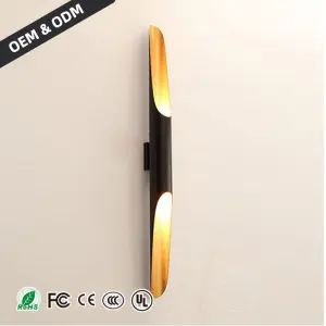 High Quality Modern Indoor LED Wall Lamps Black & Gold Rectangular Aluminum Home Office Living Room Bedroom Bedside Corridor