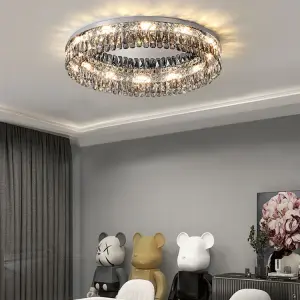 Modern Circular Crystal Hanging Lamps for Ceiling Luxury Hotel Lobby Home Bedroom Living Room LED Ceiling Lamp