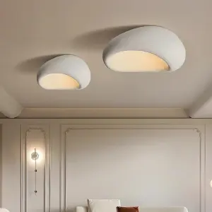 Nordic Minimalist Wabi Sabi Cream Wind LED Ceiling Lamps Chandelier Lustre Living Dining Room Home Decor Bedroom Lights Fixture