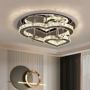 Modern Crystal Ceiling Light for Bedroom Living Room 85-265V Surface Mounted LED Stainless Steel for Dining Room Ceiling Lamp