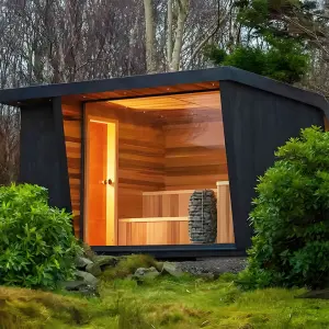 2025 Hot Sale Outdoor Wooden Sauna Room Red Cedar Sauna for Family Villa Spa Cabin Use