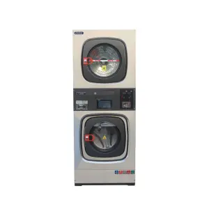 Oasis 10kg Stainless Steel Fully Automatic Gas Dryer Washer Combo 2-way Inner Drum Cold Water Cleaning LED Commercial Laundry