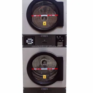 Oasis 2*20kg Stacked Dryer Automatic Energy Efficient Commercial Laundry Machine for Hotel Self-service Laundry Shop