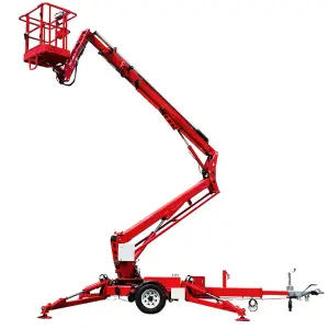 18m Tow Behind Trailer Mounted Boom Lift Telescopic Spider Hydraulic Man Articulating Aerial Platform
