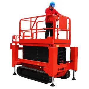 Cheap 10m Rough Terrain Electric Aerial Construction Machinery Crawler Scissor Lift Platform for Sale