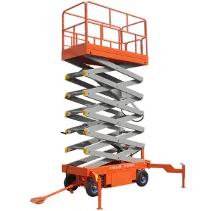Mobile Hydraulic Scissor Lift Table Guard Rails Man Lift Machine Lifting