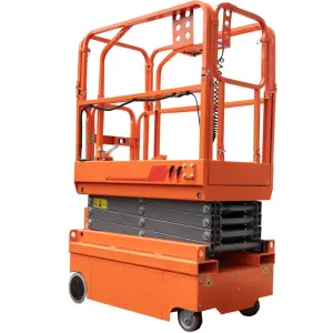 SAGA FIRST Portable Electric Self Propelled Mini Scissor Lift Platform CE Certification Carbon Steel Construction 4m/min Lifting