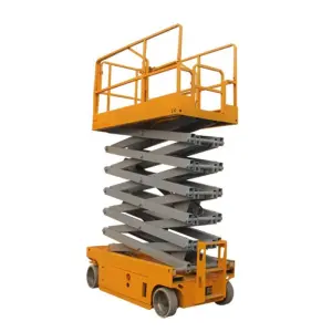 SAGA FIRST Battery-Powered Hydraulic Self Propelled Scissor Lift 900mm Extendable Platform 130kg Capacity Automatic Pothole