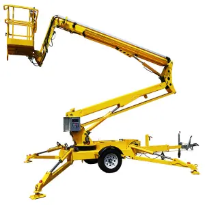 Portable Lifter Telescoping 12m 24m Aerial TrailerTowable Manlift Tow Behind Small Boom Man Lift