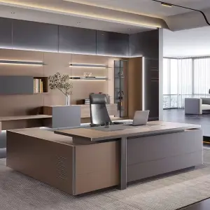 Wholesales Computer Desk with Drawers Modern boss Table for Office Set Modern Office CEO Desk Luxury L Shape Desk Furniture