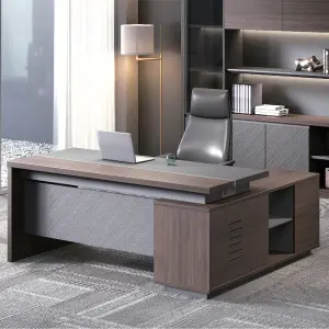 Boss CEO Luxury Executive Wooden Panel Desk-Modern Modular Extendable Office Desk for Commercial Use