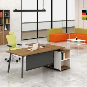 ICON 2.4m Modern Executive Wooden Rectangle Panel Top Office Conference Desk with Aluminum Legs for Home Office & Workshop