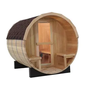Canadian Red Cedar Outdoor Sauna Steam Room Large Barrel Sauna Cedar Sauna Room
