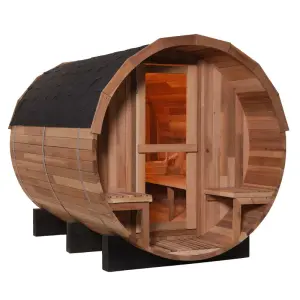 Traditional 4 to 6 Person Barrel Sauna US Warehouse Fast Delivery Cedar Barrel Sauna with Stove