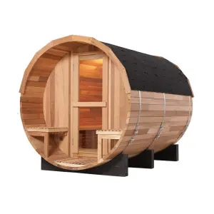 Cheapest 4 - 8 People Outdoor Barrel Steam Sauna Rooms Traditional Wood Sauna for Sale