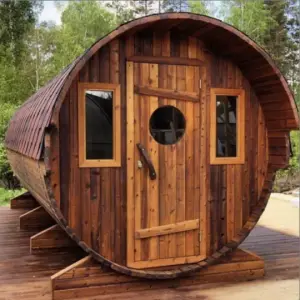 Accept Custom Red Cedar Wood Outdoor Steam Barrel Sauna Room