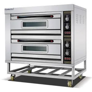 Hot Sale 2022 Bakery Equipment Commercial Tray Gas Pizza Stone Gas 2 Layer Electrical Deck Baking Oven 400c Bakery Equipment