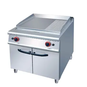 Stainless Steel Flat Grooved Gas Griddle Equipments,Commercial Gas Griddle,Gas Griddle With Cabinet
