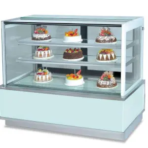 Professional High Quality Cake Cooler Showcase Counter Display Cake Fridge Refrigerated with LED Light Glass Material for Sale