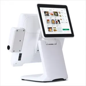 Matsuda POS White 15" True Flat Capacitive Touch Screen All-in-One Windows/Android Aluminum Alloy POS System for Cash Register