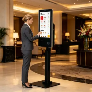 Self Service POS Kiosk Terminal Windows Android Dual System Capacitive Touch Panel SDK 21.5/27inch LED Screen for Diverse