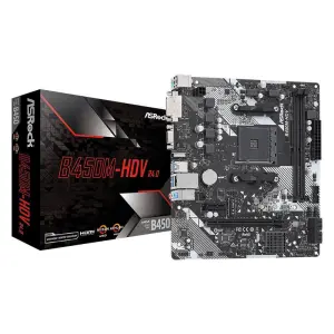 ASRock B450M-HDV R4.0 AM4 Micro ATX AMD Motherboard