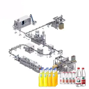 Customized Complete Carbonated Soft Drink Mineral Water Fruit Juice Production Line Automatic 3 in 1 Filling Sealing Machine