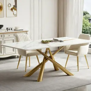 Luxury Italian Dining Table Set of 6 Modern Black Sintered Stone Dining Table for Home Furniture