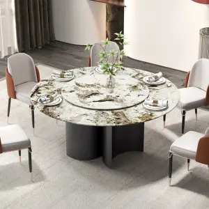Large Dining Table Turntable Sintered Stone Round Lazy Susan Dining Table