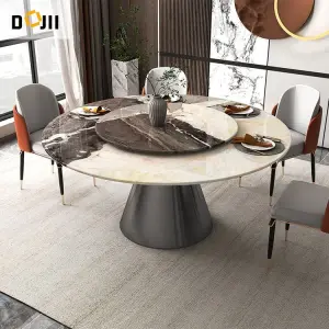 New Designs Round Dining Table With Rotating Center Marble Table Top Modern Style for Dinning Room Kitchen Outdoor Hotel Use
