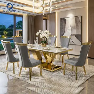2026 New Model Dining Furniture Modern Design Marble Top Dining Table Sets