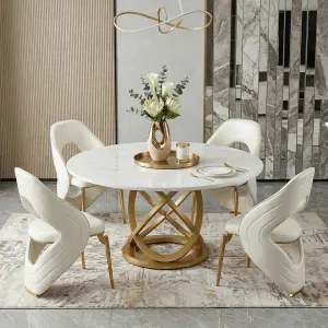 QIANCHENG Hotel Restaurant Mdf Round Dining Table Set Furniture From Factories at Wholesale Prices Metal Dining Table and Chair