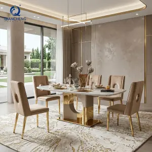Factory Wholesale Luxury Dining Table and Chair for Villa Foshan High Quality Hotel Office Diving Room Table Furniture