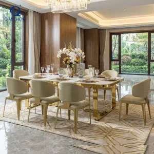 Foshan Rectangular Elegant European Dining Tables Set 20 Seat Luxury Large 10 Seater Dinner Dining Table and Chair Made in China