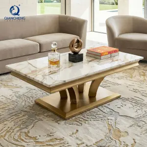Newest Product 2027 Coffee Table Designer Large Modern Living Room Luxury Rectangle Cream Marble Tables Center Home