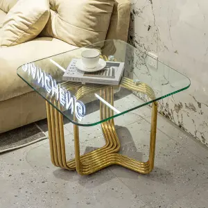 Elegant End Center Table for the Living Room Table Basse Salon Customized Minimalist Bedroom Corner Side Table Tempered Glass