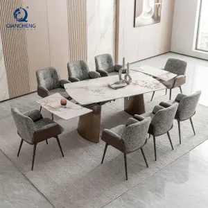 New Design Rotating Folding and Expandable Multifunction Dining Table Luxury Modern 10 Seater Dining Table Home Furniture Foshan