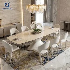 Multifunctional Extendable Folding Dining Table with Metal Legs for Space-saving Dinning Room Furniture Transformer Design