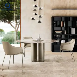 Designer Foldable Fold Down Dinning Table Modern Nordic Kitchen Circle Extendable Folding Movable Dining Table Set with Chair