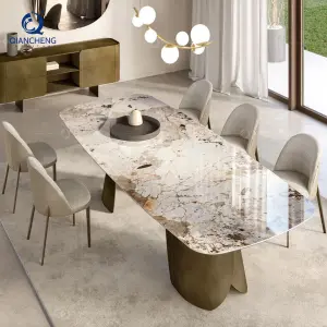 Minimalist Nordic Foldable Folding Dining Table Set 6 Chair Set Retractable Multifunctional Folding Island Dining Table Bracket