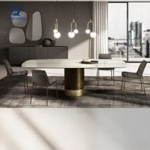 Qiancheng Extendable Dining Table Set White 90 Inches Factory Wholesale Furniture Smart Telescopic Folding Dining Table