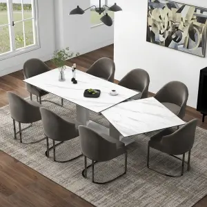 Italian Design Luxury Furniture Extendable Dining Table Steel Base Frame Tavolo Da Pranzo Allungabile Da Esterno